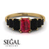 Emerald Cut Ruby Geometrical Ring - Briella No. 40 image 15