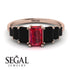 Emerald Cut Ruby Geometrical Ring - Briella No. 41 image 15
