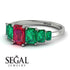 Emerald Cut Ruby Geometrical Ring - Briella No. 27 image 2