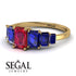 Emerald Cut Ruby Geometrical Ring - Briella No. 70 image 2