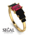 Emerald Cut Ruby Geometrical Ring - Briella No. 40 image 3