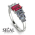 Emerald Cut Ruby Geometrical Ring - Briella No. 12 image 3