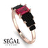 Emerald Cut Ruby Geometrical Ring - Briella No. 41 image 3