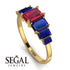 Emerald Cut Ruby Geometrical Ring - Briella No. 70 image 3