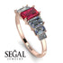 Emerald Cut Ruby Geometrical Ring - Briella No. 11 image 3