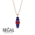Emerald Cut Ruby Stairs Necklace - Briella No. 71 image 8