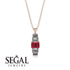 Emerald Cut Ruby Stairs Necklace - Briella No. 11 image 8