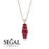 Emerald Cut Ruby Stairs Necklace - Briella No. 56 image 8