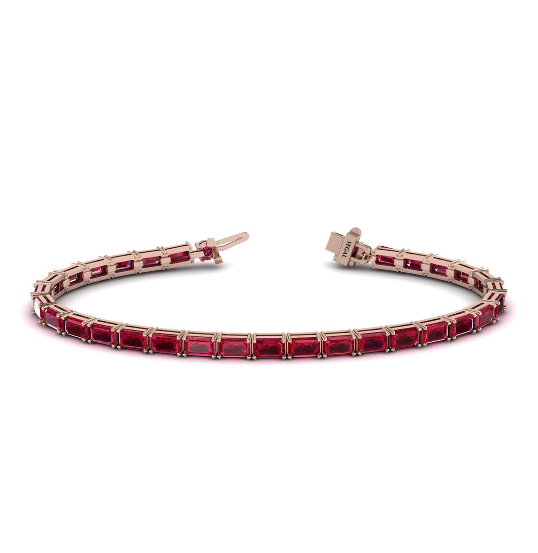 Emerald Cut Ruby Tennis Bracelet - Rachel No. 11