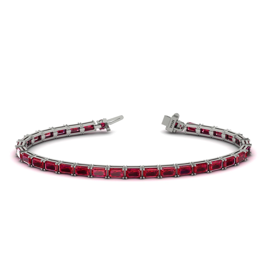 Emerald Cut Ruby Tennis Bracelet - Rachel No. 12