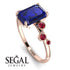 Emerald Cut Sapphire Ring With Bezel - Alina No. 59 image 2