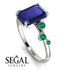 Emerald Cut Sapphire Ring With Bezel - Alina No. 30 image 2