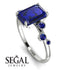 Emerald Cut Sapphire Ring With Bezel - Alina No. 75 image 2