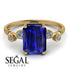 Emerald Cut Sapphire Ring With Bezel - Alina No. 13 image 10