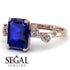 Emerald Cut Sapphire Ring With Bezel - Alina No. 14 image 3