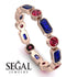 Emerald Cut Sapphire Bezel Eternity Ring - Genevieve No. 59 image 10