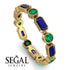 Emerald Cut Sapphire Bezel Eternity Ring - Genevieve No. 28 image 10