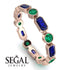 Emerald Cut Sapphire Bezel Eternity Ring - Genevieve No. 29 image 10