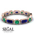 Emerald Cut Sapphire Bezel Eternity Ring - Genevieve No. 29 image 2