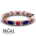 Emerald Cut Sapphire Bezel Eternity Ring - Genevieve No. 59 image 2