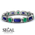 Emerald Cut Sapphire Bezel Eternity Ring - Genevieve No. 30 image 3