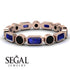 Emerald Cut Sapphire Bezel Eternity Ring - Genevieve No. 44 image 3