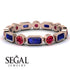 Emerald Cut Sapphire Bezel Eternity Ring - Genevieve No. 59 image 3