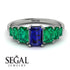 Emerald Cut Sapphire Geometrical Ring - Briella No. 30 image 15