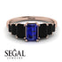 Emerald Cut Sapphire Geometrical Ring - Briella No. 44 image 15