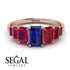 Emerald Cut Sapphire Geometrical Ring - Briella No. 59 image 15