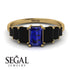 Emerald Cut Sapphire Geometrical Ring - Briella No. 43 image 15
