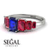 Emerald Cut Sapphire Geometrical Ring - Briella No. 60 image 2