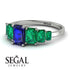 Emerald Cut Sapphire Geometrical Ring - Briella No. 30 image 2