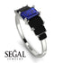 Emerald Cut Sapphire Geometrical Ring - Briella No. 45 image 3