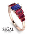 Emerald Cut Sapphire Geometrical Ring - Briella No. 59 image 3