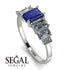Emerald Cut Sapphire Geometrical Ring - Briella No. 15 image 3