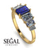 Emerald Cut Sapphire Geometrical Ring - Briella No. 13 image 3