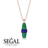 Emerald Cut Sapphire Stairs Necklace - Briella No. 29 image 8