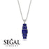 Emerald Cut Sapphire Stairs Necklace - Briella No. 75 image 8