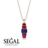 Emerald Cut Sapphire Stairs Necklace - Briella No. 59 image 8