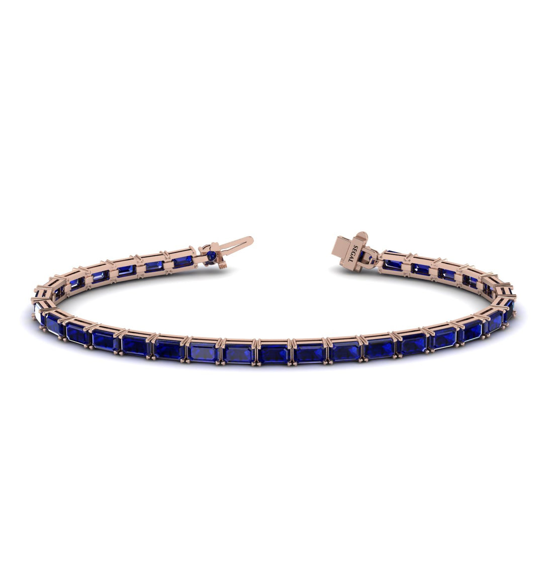 Emerald Cut Sapphire Tennis Bracelet - Rachel No. 14