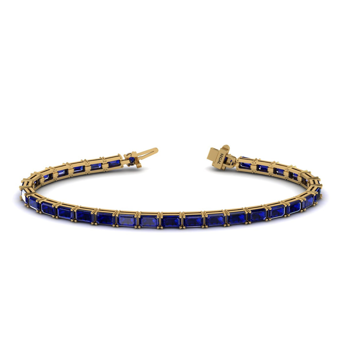 Emerald Cut Sapphire Tennis Bracelet - Rachel No. 13
