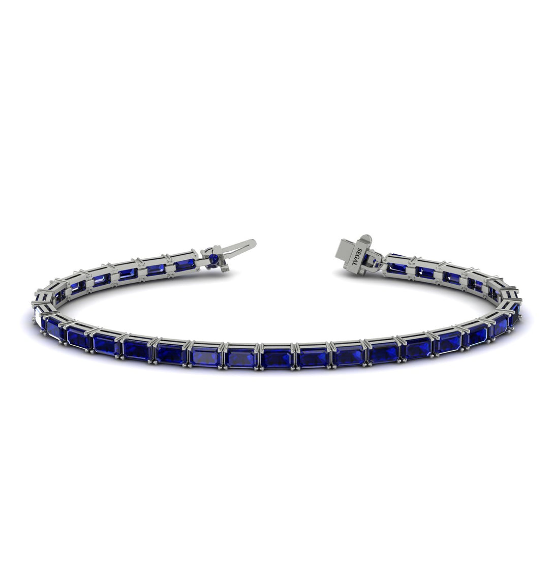 Emerald Cut Sapphire Tennis Bracelet - Rachel No. 15