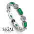 Emerald Cut Emerald Bezel Eternity Ring - Genevieve No. 6 image 10