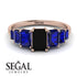 Emerald Cut Black Diamond Geometrical Ring - Briella No. 68 image 15