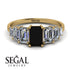 Emerald Cut Black Diamond Geometrical Ring - Briella No. 7 image 16