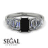 Emerald Cut Black Diamond Geometrical Ring - Briella No. 9 image 16