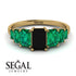 Emerald Cut Black Diamond Geometrical Ring - Briella No. 22 image 15