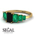 Emerald Cut Black Diamond Geometrical Ring - Briella No. 22 image 2