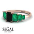 Emerald Cut Black Diamond Geometrical Ring - Briella No. 23 image 2